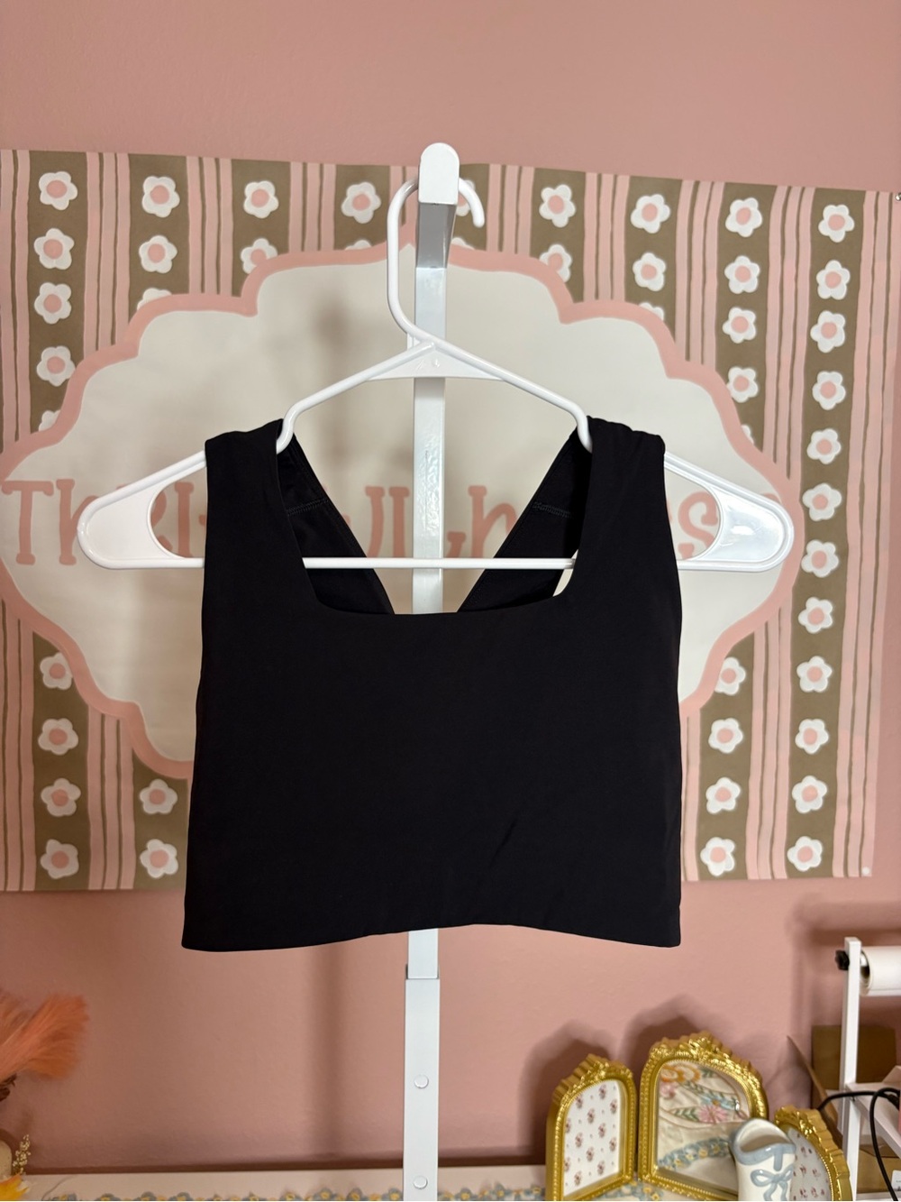 Free people movement Win Win Sports Bra Black Women's Square-Neck Crop